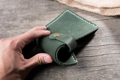 Handmade Leather Mens Clutch Wallet Cool Slim Leather Wallet Long Phone Wallets for Men
