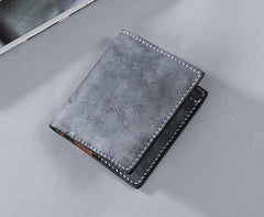 Cool Leather Mens billfold Leather Wallets Men Small Bifold Wallets for Men