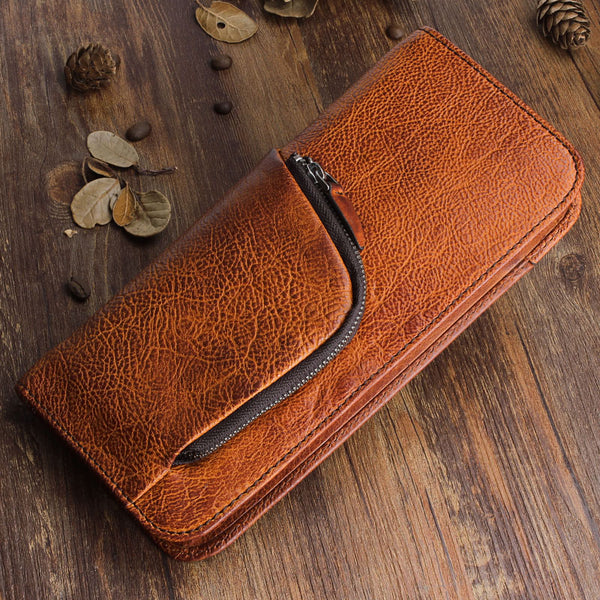 Black Zip Wallet Card Holder Mens Zip - Back View