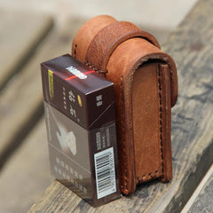 Cool Leather Mens Cigarette Case with Belt Loop Handmade Cigarette Holder for Men