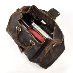 Cool Leather Mens Weekender Bag Vintage Coffee Travel Bag Duffle Bags Overnight Bag Holdall Bag for men
