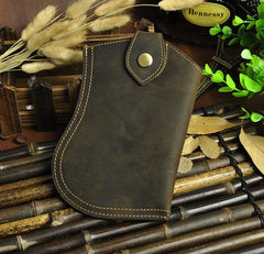 Small Mens Leather Belt Pouch Cell Phone Holster Belt Cases Waist Pouch for Men