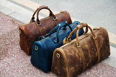 Vintage Cool Leather Mens Weekender Bag Overnight Bag Duffle Bag