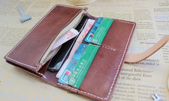 Handmade Leather Womens Vintage Long Wallet Cute Long Wallet for Women