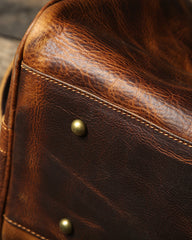 Vintage Cool Leather Mens Weekender Bag Overnight Bag Duffle Bag