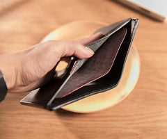 Handmade Leather Mens Cool Slim Leather Wallet Men Small Wallets Bifold for Men
