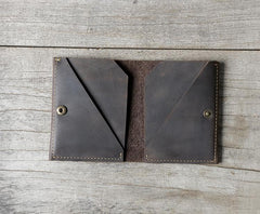 Cool Leather Mens Slim Small Leather Wallets Men billfold Bifold Wallet for Men