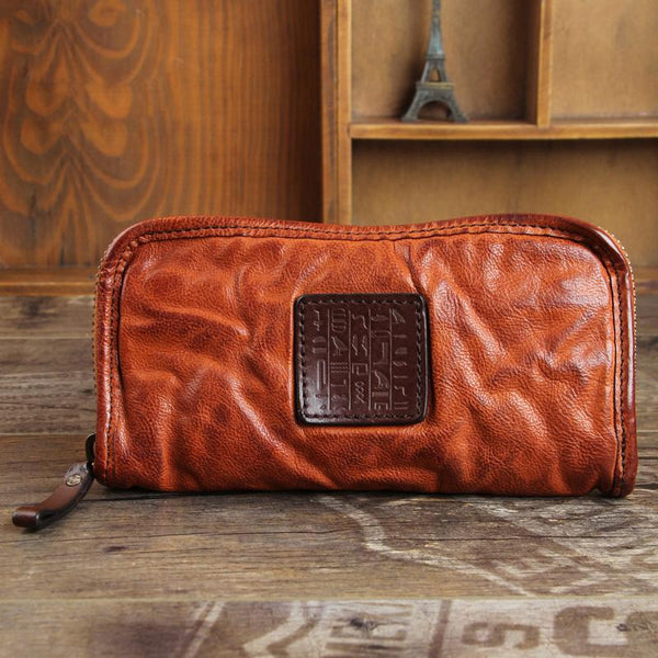 Handmade Genuine Leather Mens Cool Long Leather - Back View