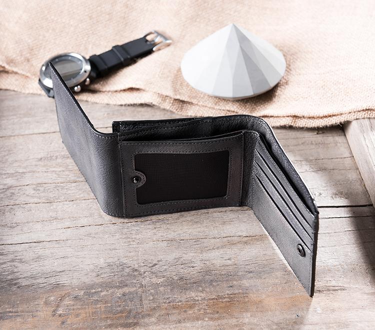 Handmade Leather Mens Cool Slim Leather Wallet Men Small Wallets Bifold for Men