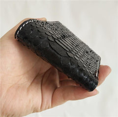 [On Sale] Handmade Cool Mens Snake Skin Bifold Small Wallet Slim billfold Wallet for Men