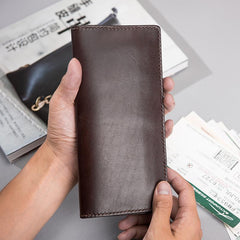Cool Leather Mens Travel Long Wallets Passport Leather Wallet Long Wallets for Men