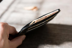 Handmade Leather Mens Cool billfold Wallet Card Holder Small Card Slim Wallets for Men