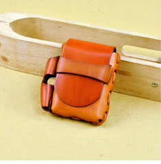 Handmade Leather Mens Cigarette Case with Belt Loop Cool Lighter Holder for Men