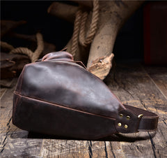 Leather Sling Bag for Men Vintage Chest Crossbody Bag For Mens