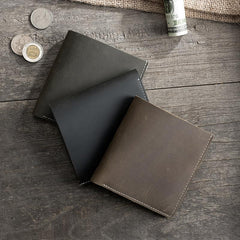 Cool Leather Mens Small Slim Wallet billfold Wallets Bifold for Men