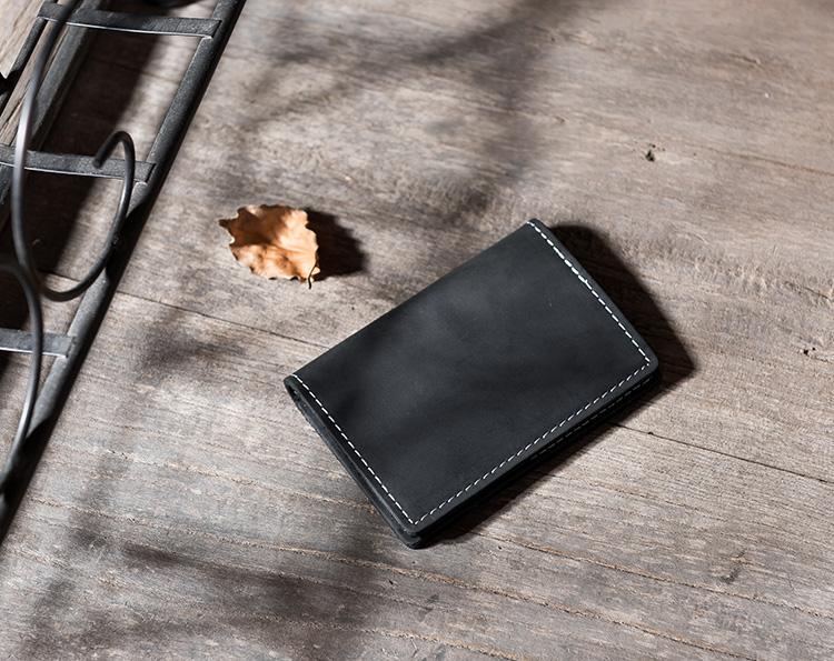 Handmade Leather Mens Cool billfold Wallet Card Holder Small Card Slim Wallets for Men
