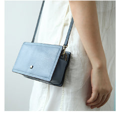 Cute Leather Womens Small Box Crossbody Bag Purse Zipper Shoulder Bag for Women