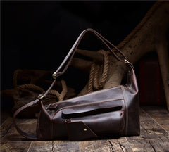 Leather Sling Bag for Men Vintage Chest Crossbody Bag For Mens