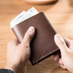 Cool Leather Mens Slim Small Wallets Men billfold Bifold Wallet for Men