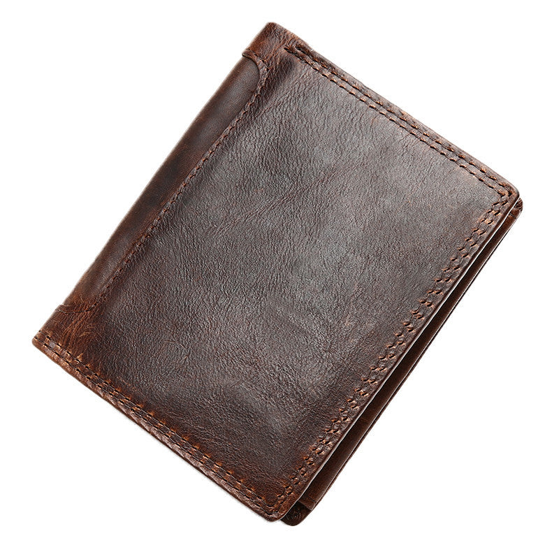 Vintage Leather Small Mens Wallet Bifold billfold Wallet for Men