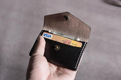 Handmade Leather Mens Cool billfold Wallet Card Holder Small Card Slim Wallets for Men