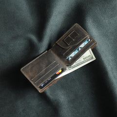 Cool Leather Mens Slim Small Wallet Bifold Men billfold Wallets for Men