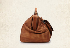 Vintage Leather Mens Large Doctor Bag Weekender Bag Doctor Travel Bag Duffle Bag for Men