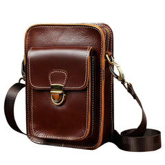 cell phone crossbody bags​ Leather Cell Phone Holster Belt Pouch Cell Phone Purse Crossbody Leather Belt Bag for Men