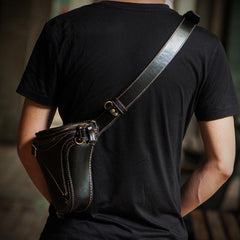 Leather Belt Pouch Mens Small Cases Waist Bags Hip Pack Belt Bags for Men