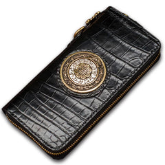 Handmade Leather Tibetan Mens Biker Chain Wallet Cool Wallet Long Chain Wallets for Men