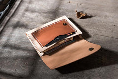 Handmade Leather Mens Cool billfold Wallet Card Holder Small Card Slim Wallets for Men