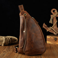 COOL LEATHER MENS SLING BAG SLING shoulder backpack CHEST BAG FOR MEN