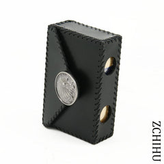 Cool Leather Mens Vintage Black Indian Cigarette Holder Case Cigarette Holder for Men