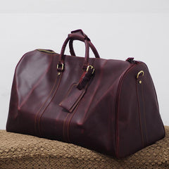 Cool Leather Mens Overnight Bags Weekender Bag Vintage Travel Bags Duffle Bags for Men