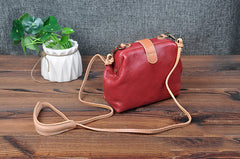 Vintage Womens Black Leather Small Doctor Shoulder Bag Black Doctor Crossbody Purse for Women