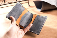 Cool Leather Mens billfold Leather Wallets Men Small Bifold Wallets for Men