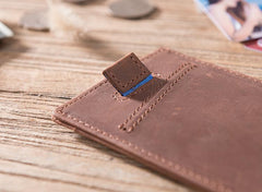 Handmade Leather Mens Cool billfold Wallet Card Holder Small Card Slim Wallets for Men