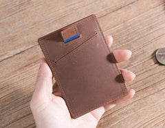 Handmade Leather Mens Cool billfold Wallet Card Holder Small Card Slim Wallets for Men