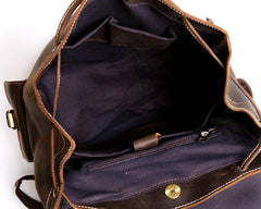 Vintage Leather Mens Backpack Satchel Brown School Backpack Travel Backpack for men