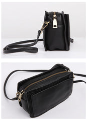 Cute Leather Womens Small Box Crossbody Bag Purse Zipper Shoulder Bag for Women