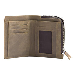 Handmade Leather Mens Cool Slim Leather Wallet Men Small billfold Wallets Bifold for Men