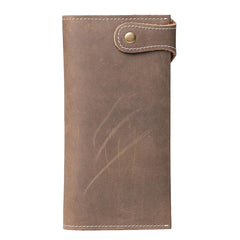 Handmade Leather Mens Slim Wallet Cool Leather Wallet Long Phone Wallets for Men