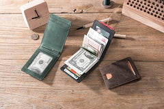 Leather Mens Cool billfold Wallets Card Holder Small Card Slim Wallets for Men