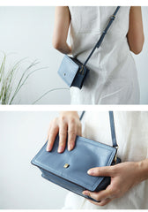 Cute Leather Womens Small Box Crossbody Bag Purse Zipper Shoulder Bag for Women