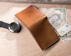 Cool Leather Mens Slim Small Wallets billfold Wallets Bifold for Men