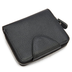 Leather Mens Wallet billfold Zipper Bifold Wallet Vintage Wallet for Men