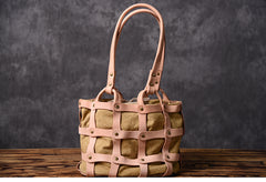 Leather Canvas Women Bucket Bag Shopper Bag Shoulder Bag For Women