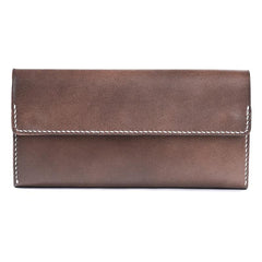 Handmade Leather Mens Clutch Wallet Cool Leather Wallet Long Phone Wallets for Men
