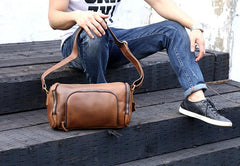 Leather Mens Messenger Bag Cool Weekender Bag Travel Bag Duffle Bags Overnight Bag Holdall Bag for men