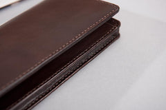 Cool Leather Mens Travel Long Wallets Passport Leather Wallet Long Wallets for Men